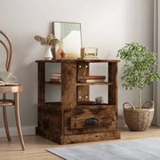 füstös tölgy színű szerelt fa kisasztal 50x50x60 cm