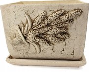 Samott agyag kaspó 29 cm állvány típus Tulipán levendula motívum