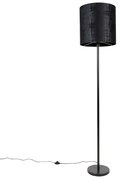 Modern állólámpa fekete árnyékolóval, fekete 40 cm - Simplo