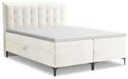 Krémszínű ágyneműtartós boxspring ágy 180x200 cm Mikana – Makamii