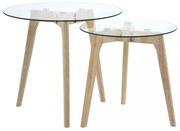 2 db edzett üveg kisasztal