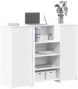 recepciós pult fehér 135x50x103,5 cm szerelt fa