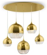 Maytoni P140-PL-170-5-G - Csillár zsinóron FERMI 5xE27/60W/230V arany