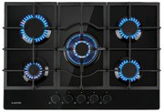 Klarstein Ignito 5, gázfőzőlap, 5 Sabaf égő, üvegkerámia, fekete