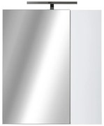 PIRAMIDA AKVA Tükrös fürdőszobai szekrény - 2 ajtós kivitel - LED világítással - 60 x 69 x 13 cm