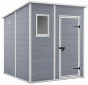 Keter MANOR 6 x 6 Penthouse kerti tároló szürke / fehér, padlóval