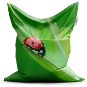 Classic babzsák katicabogár levélen - gyerek, zöld