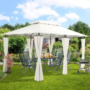 Casaria® Kerti pavilon Topas 4x3 - krém