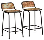 bárszékek 2 db 46x35,5x80 cm tömörfa, újrahasznosított fa