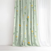 Goldea pamut függöny - mező, zöld melanzs alapon 140x150 cm