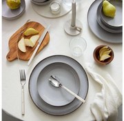 18 darabos szürke porcelán étkészlet