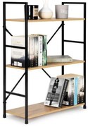 Intenso Home 3 szintes nyitott könyvespolc 59 x 80cm (Aranytölgy) | Univerzális tároló állvány fém lábakkal
