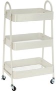 Storage Solutions Konyhai fém kocsi 3 emeletes 44x 31,5 x 79,5 cm, fehér