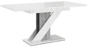 Modern asztal Exalior (fényes fehér + beton). 1054136
