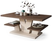 Mazzoni VIVA MATT Barna Tölgy/Bézs (Pezsgő) - MODERN DOHÁNYZÓASZTAL POLCOKKAL