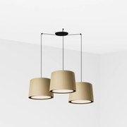 Faro Samba függeszték 3xE27 fekete/zöld, textil/papirusz, 500cm