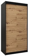 Ruhásszekrény 100 cm Toki (matt fekete + artisan tölgy). 1064795