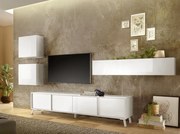 CITY egyajtós fali szekrény, fehér, magasfényű vázzal és előlapokkal