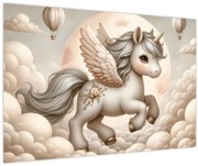 Kép - Egyszarvú a felhőkben (90x60 cm)