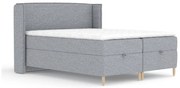 Szürke ágyneműtartós boxspring ágy 200x200 cm Monpelli – Maison de Rêve
