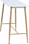 Bárasztal, fehér/bükk, MDF/fém, 110x50 cm, DORTON
