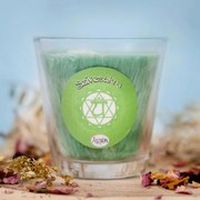 Csakra gyertya üvegben – Szívcsakra 70g