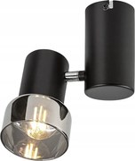 Rabalux Hatice Mennyezeti lámpa fekete minimalista füstüveg