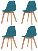 4 db türkiz műanyag étkezőszék
