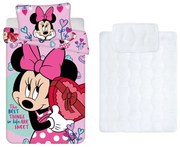 Disney Minnie gyerek, ovis ágyneműhuzat és paplan/párna szett 100x135 cm 40x60 cm (xoxo)