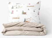 Goldea pamut ágyneműhuzat duo - zakopane, latte színű hátoldal 140 x 200 és 70 x 90 cm