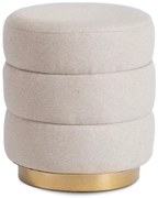 Bézs kárpitozott puff AURA