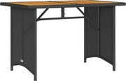 vidaXL fekete polyrattan falapos kerti asztal 110 x 68 x 70 cm