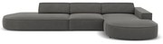 Szürke bársony sarokkanapé (jobb oldali) Jodie - Micadoni Home
