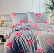 Pamut ágynemű Love piros TiaHome - 1x Párna 90x70cm, 1x Paplan 140x200cm