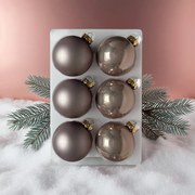 Rosegold üveg karácsonyi gömb szett 6*8cm