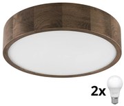 Brilagi - LED mennyezeti lámpa CARVALHO 2xE27/60W/230V tölgy-dió, Ø 37 cm