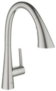 Mosogató csaptelep GROHE Zedra kihúzható zuhanyzóval, 3 vízfolyással supersteel 32294DC2