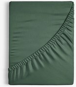 Goldea körgumis pamut lepedő - sötétzöld 160 x 200 cm