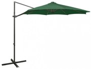 zöld konzolos napernyő rúddal és LED-fényekkel 300 cm