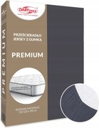 Gumis pamut lepedő 180x200 Jersey Magas Grammsúly antracit