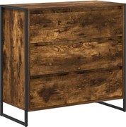 vidaXL Széf fiókkal Füstös tölgy 79 x 36 x 75.5 cm Faanyag
