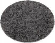 Flokati Szőnyeg szürke kör 140 100% Gyapjú #FLO075