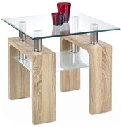 Kávésasztal DIANA 55x60 cm tölgy sonoma/átlátszó