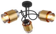 Globo 15560-3D - Felületre szerelhető csillár MILLEY 3xE27/40W/230V fekete/réz