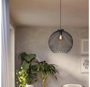 Eglo 901002 - Csillár zsinóron VENEZUELA 1xE27/40W/230V fekete