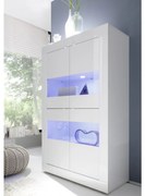 BASIC Fehér Széles Üvegajtós szekrény 4 ajtós