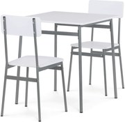 2 személyes étkezőgarnitúra 70x70x76 cm – MDF asztal és 2 szék AUT-O2122 WT