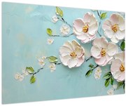 Kép - Virágok kék háttéren (90x60 cm)