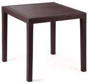 Kerti asztal Ratan Lux, 73 x 75,5 x 75,5 cm, wenge