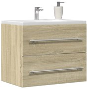 sonoma tölgy színű szerelt fa mosdószekrény 60 x 38,5 x 48 cm